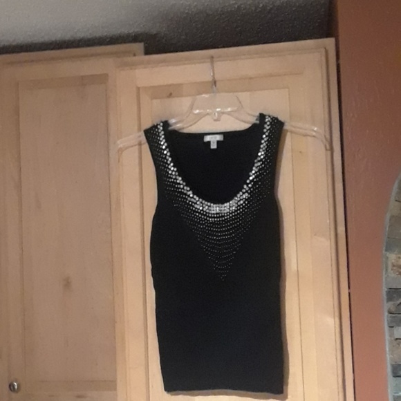 Cache Tops - Cache Black And Sparkly Design Tank Top Cache Tops - Cache Black And Sparkly Design Tank Top
